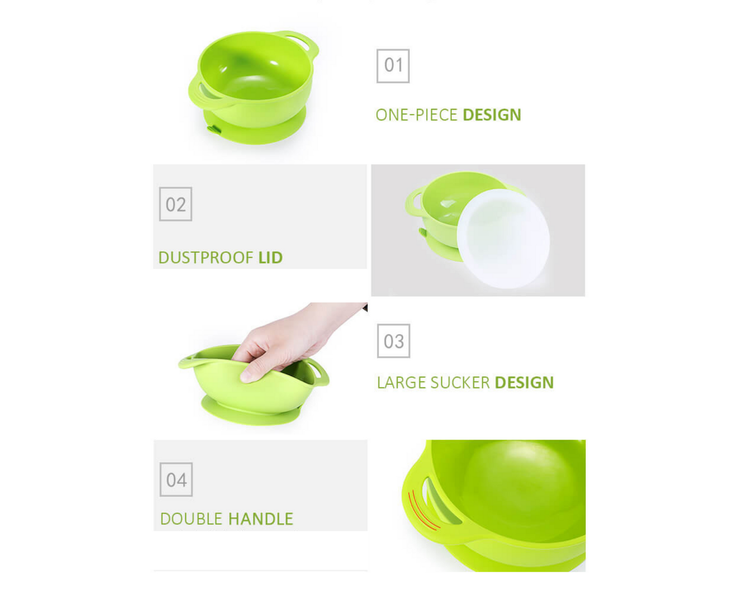 Suction Bowl With Lid and Spoon