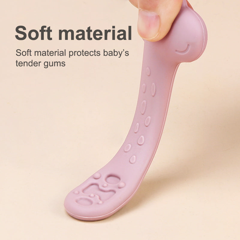 Cute Baby Giraffe First Stage Self-Feeding Spoons (Pack of 2)