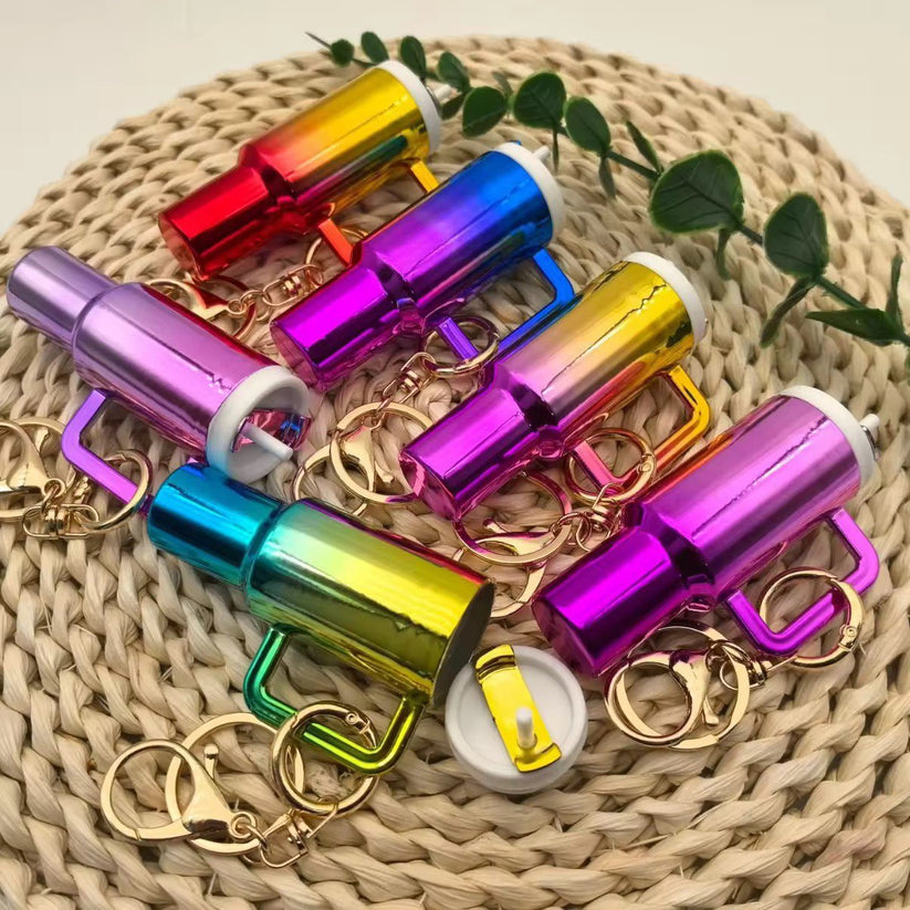 Mini 3D-Printed Stanley Tumbler Keychain - Fluorescent 🗝️🥤 – Coos N Babbles