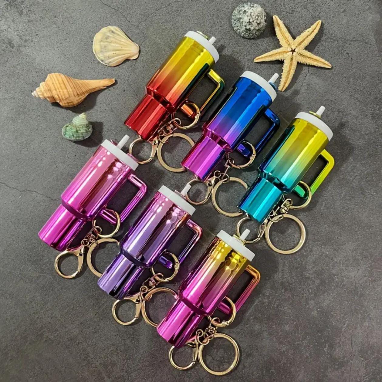 Mini 3D-Printed Stanley Tumbler Keychain - Fluorescent 🗝️🥤